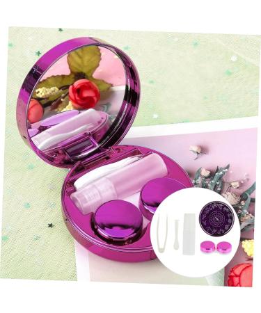 Solustrative Mini Contact Lens Case with Mirror - Violet Purple Pocket Holder & Storage Set | Stylish & Functional Travel Accessory - Buy Online on GoSupps.com