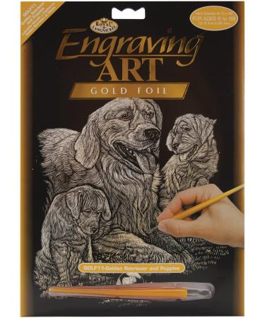 Royal & Langnickel Bulk Buy Royal Brush Gold Foil Engraving Art Kit 8 inch x 10 inch Golden Retriever & Puppies GOLF-11 (3-Pack)