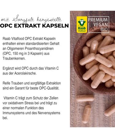 Raab Vitalfood OPC Extract Capsules - 90 Vegan & Gluten-Free Grape Seed Oligomeric Proanthocyanidins for Optimal Health - Buy Online on GoSupps.com