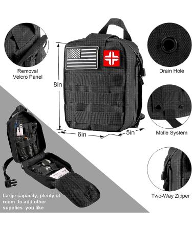 142Pcs Emergency Survival and First Aid Kit with Molle Pouch for Men - Professional Gear for Camping and Outdoor Adventure - Black - Buy Online on GoSupps.com