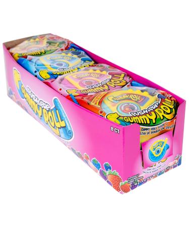 Push Pop Gummy Roll Candy - 8 Count Variety Pack - Individually Wrapped Gummy Candy Assorted Flavors
