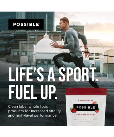 Possible Pre-Workout Powder - Drink Mix Aids Endurance & Focus - Energy Levels & Stamina Support with Green Tea Extract & Vitamin C - Non-Dairy & Organic - Strawberry Beet 20 Count (Pack of 1) - Buy Online on GoSupps.com