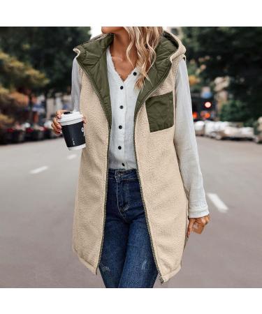 oelaio Women's Long Jackets Winter Warm Sherpa Fleece Coats Zip Up Hooded Overcoat Fuzzy Lined Outerwear Pocket Jacket Army Green Medium - Buy Online on GoSupps.com