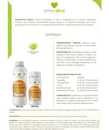 SYMBIOETHICAL - PROPOLIS Natural Plant Protection Enhancer High Concentration for Organic Farming Made in Italy 250 ml - Buy Online on GoSupps.com