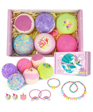 Canvalite Girls Bath Bombs with Surprise Inside 6 Pcs Unicorn Bath Bomb for Kids Skin Friendly Organic Natural Spa Fizzy Bubbles Bath with Jewelry Toy Inside Gift Set Fizz Balls Strawberry 6 Count (Pack of 1) - Buy Online on GoSupps.com