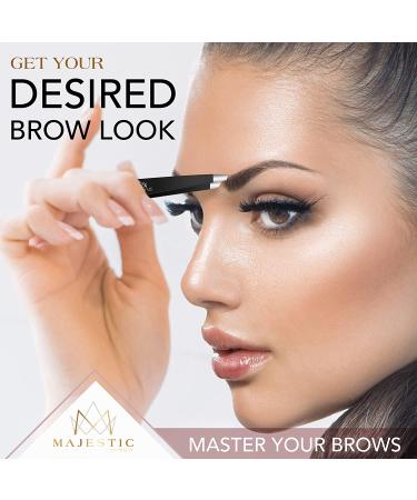 Slant Tweezers Set for Women and Men - Stainless Steel Precision Pluckers for Ingrown Hair, Splinters, Ticks, and Brow, Chin, Facial Hair Removal by Majestic Bombay - Black - Buy Online on GoSupps.com