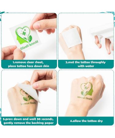 Haooryx Mental Health Awareness Temporary Tattoos - Green Ribbon Support Sticker for Adults & Teens | Waterproof Fake Tattoo for School Fundraiser & Events - Buy Online on GoSupps.com