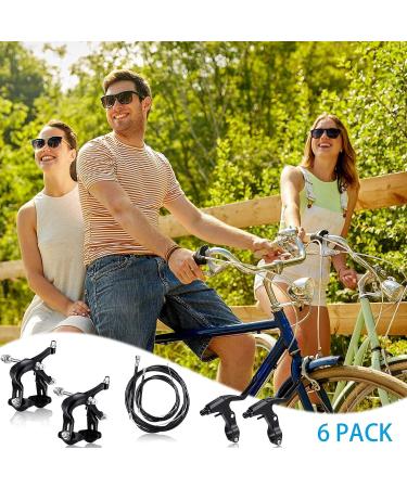Riakrum 6-Piece Road Bike Brake Calipers Set with Aluminum Levers and Cables - Buy Online on GoSupps.com
