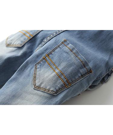 KIDSCOOL SPACE Baby Boy Girl Denim Overalls | Toddler Slim Cute Jumper 3-4 Years Light Blue-2107 - Buy Online on GoSupps.com