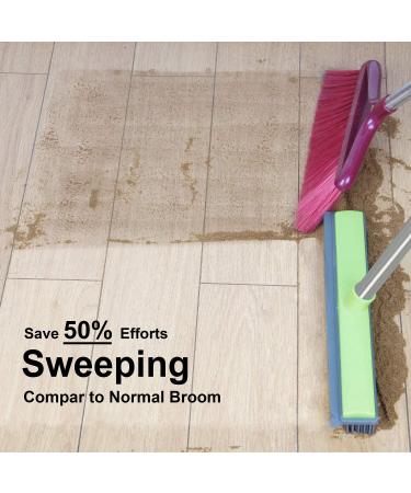 LandHope 59 Push Broom with Rubber Bristles | Long Handle Sweeper for Pet Hair, Carpet, Hardwood, and Tile | Water Resistant Squeegee Edge | Non Scratch Bristles | Multi Segment Handle - Buy Online on GoSupps.com