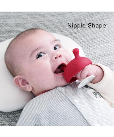 Baby Teething Toys for 3 Months+ Sucking Needs with Clip to Attach on Cloth. Mombella Baby Teethers for Infants Soft Silicone BPA Free Chew Toy for Babies Baby Show Gifts for Newborn Red - Buy Online on GoSupps.com