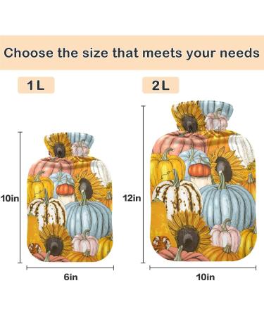 Thanksgiving Pumpkin Sonnen Flowers Heat Bottle - 1L Hand & Foot Warmer for Pain Relief & Cold Therapy - Buy Online on GoSupps.com
