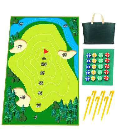 XANGNIER Velcro Golf Chipping Game with 20 Stick Golf Balls-Giant Size with Chipping Mat for Adults Family Indoor Outdoor Golf Games Sport & Outdoor Play Toys