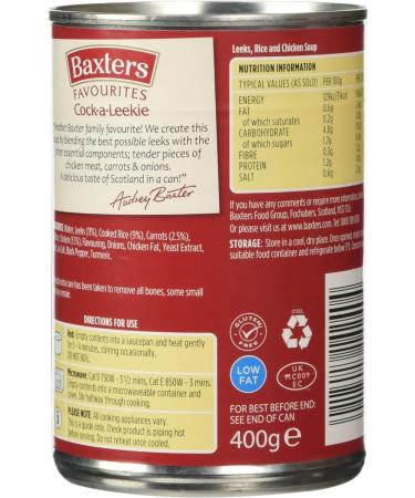 Baxters Favourites Cock-a-Leekie 400g - Buy Online on GoSupps.com