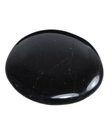 Black Tourmaline Schorl Disc Stone | Palm Stone | Real Gemstone Lebensquelle Plus - Buy Online on GoSupps.com