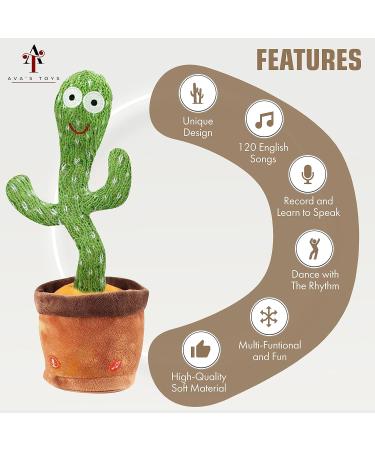 Ava's Toys Talking Cactus - Singing, Dancing, Voice Recording Plush Toy for Kids | Interactive Learning Toy for Boys and Girls - Buy Online on GoSupps.com