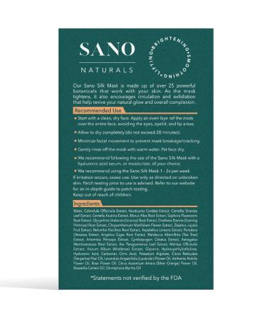 Vegan Zombie Mask - Sano Silk Dermatologist Tested Korean Face Mask for Glass Skin Pore Reduction & Anti-Aging - Pack of 8 - Buy Online on GoSupps.com