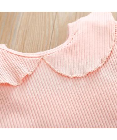 OFIMAN Toddler Baby Girl Outfits Set | Long/Short Sleeve Ruffle Tops + Floral Pants + Bow Headband | 4-5 Years | Fall | Long Pink - Buy Online on GoSupps.com