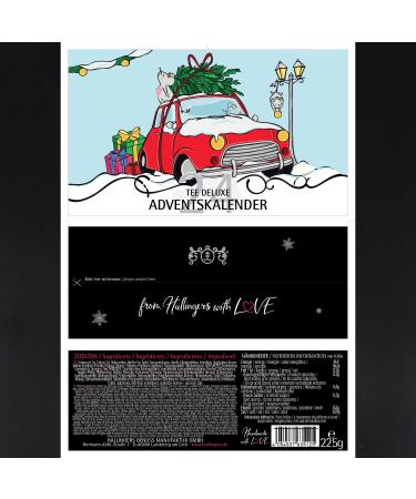 Hallingers Christmas Car Tea Advent Calendar - Handmade Vegan & Gluten-Free in Screw Glasses | Perfect Mothers Day & Fathers Day Gift Ideas | 24 Premium Tea Selection - Buy Online on GoSupps.com