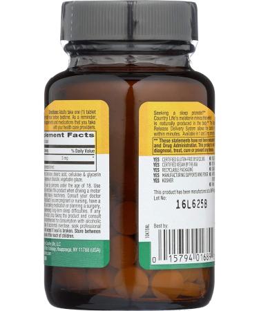 Country Life Melatonin 3 mg - Sleep Support Tablets, 90 Count - Buy Online on GoSupps.com