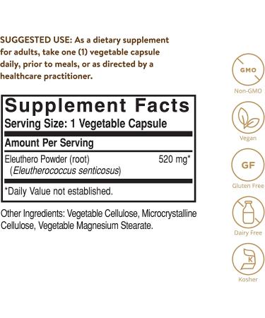 Buy Solgar Eleuthero 520 mg â€“ 100 Vegetable Capsules for Energy & Wellness - Buy Online on GoSupps.com