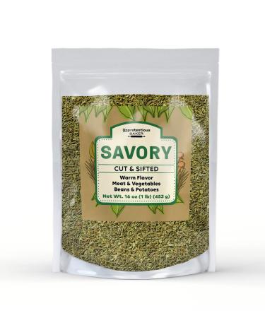 Savory By Unpretentious Baker, 1 lb, Cut & Sifted, Thyme-Like Flavor, Meat & Vegetables 1 Pound - Buy Online on GoSupps.com