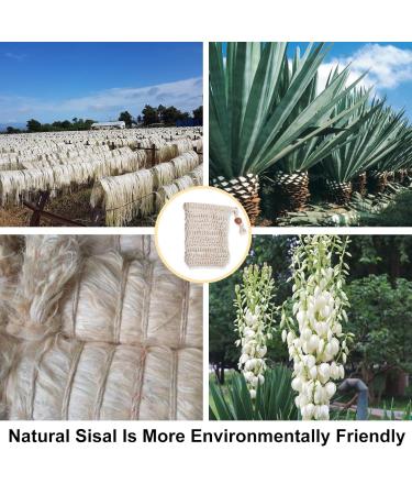 Buy Soap Bags for Bar Soap - 3Pcs Natural Sisal Fiber Soap Savers for Foaming & Drying Beige Soap Pouch for Massage & Peeling - Buy Online on GoSupps.com