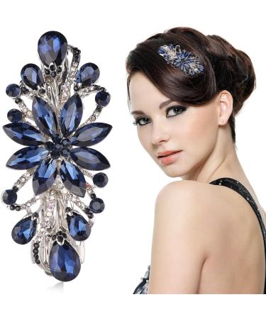 WLLHYF Luxury Flower Jewelry Design Hairpin Rhinestone Flower Hair Clips Hair Barrette for Women and Girls French Style Hairclips Hair Accessories(Blue) - Buy Online on GoSupps.com
