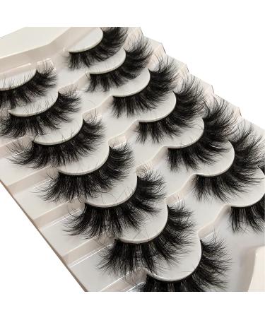 Pooplunch Cat-Eye Fluffy Faux Mink 8D Wispy Lashes - 7 Pairs Pack | Dramatic Long Thick Volume False Eyelashes | 12-18MM - Buy Online on GoSupps.com