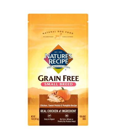 Nature's Recipe Grain Free Small Breed Dry Dog Food Dry Food Chicken, Sweet Potato & Pumpkin 4 Pound (Pack of 1)