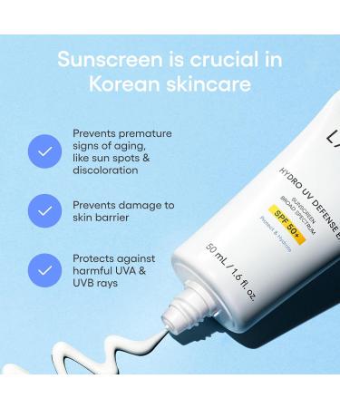 LANEIGE Hydro UV Defense SPF 50+ Lightweight Daily Sunscreen - 1.6 fl. oz - Buy Online on GoSupps.com