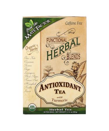 Mate Factor Antioxidant Tea with Turmeric Caffeine Free 20 Tea Bags 2.12 oz (60 g)