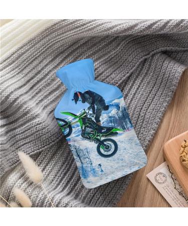 Motorcycle Hot Water Bottle with Plush Cover - Bed Hand Warmer for Adults & Kids | 26.5x15.3cm | Ideal Gift - Buy Online on GoSupps.com