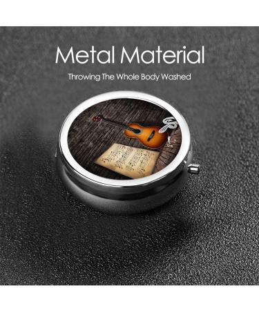 Note Guitar Printed Mini Round Pill Box | 3 Compartment Travel Medicine Organizer | Portable Pill Case for Home & Office - Buy Online on GoSupps.com
