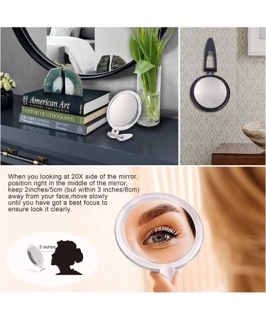 5-Inch 20X Magnifying Mirror | Two Sided | Folding Makeup Mirror for Makeup Application, Tweezing & Blackhead Removal - Blue - Buy Online on GoSupps.com