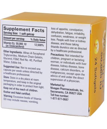 Weekly-D Vitamin D3 50,000 IU | 24 Softgels Cholecalciferol Supplements - Buy Online on GoSupps.com