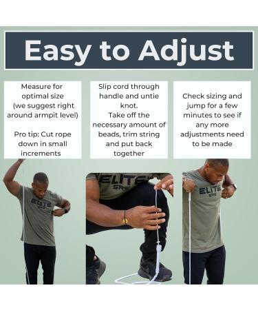 Elite SRS Do Hard Things Beaded Jump Rope | Adjustable Fitness Rope with Unbreakable Handles & Shatterproof Beads Ideal for Your Workout Equipment - Buy Online on GoSupps.com