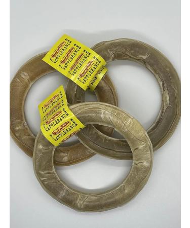 Cattle Ranch Dog Treats Rawhide Ring Chews All Natural Supports Dental Health High in Protein and Low in Fat Stimulates and Entertains by Satisfying Dog s Natural Urge to Chew 6" 3pack - Buy Online on GoSupps.com