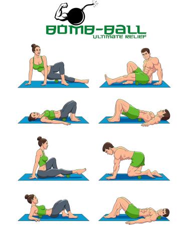 Bomb-Ball Original Massage Ball Set - Ultimate Muscle Relaxation & Self-Massage with Fascia & Lacrosse Balls (Green/Gray/Blue) - Buy Online on GoSupps.com