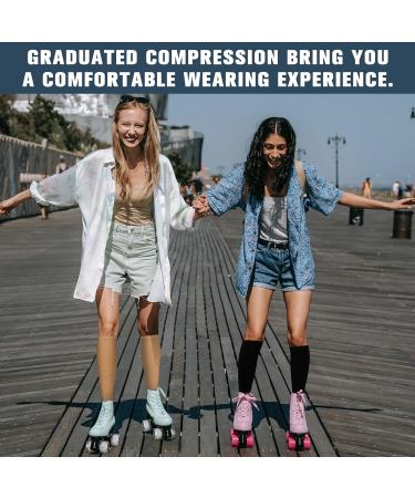 GODORIO Open Toe Compression Socks - 2 Pairs Knee High 15-25 mmHg Best Support for Men & Women - Black/Beige 2X-Large - Buy Online on GoSupps.com