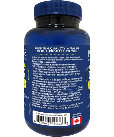 Promise Vitamin D3+K2 MK7 with Organic Coconut Oil 120 Soft gels. Bone Joint and Heart Health Rapid Immune Support- non-GMO- Made In Canada - Buy Online on GoSupps.com