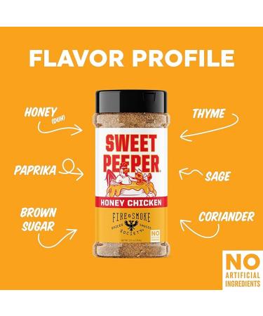 Fire & Smoke Society Sweet Peeper BBQ Rub - XL 12.5 oz | Perfect BBQ Seasoning for Meat  Poultry  Chicken  and Turkey | Dry Rub with Honey  Brown Sugar  Paprika & Herbs - Buy Online on GoSupps.com