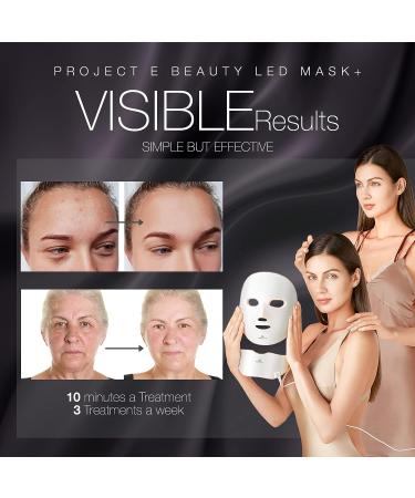 Project E Beauty LED Light Therapy Mask - Wireless Photon Skin Rejuvenation | 7 Color Treatment for Anti-Aging, Acne, and Wrinkles | Face & Neck Skincare Mask - Buy Online on GoSupps.com