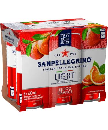 SAN PELLEGRINO Light Blood Orange Sparkling Fruit Beverage 25 Calories Per Serving Made With Real Fruit Juice (From Concentrate) Bold And Flavourful Crafted in Italy 24 Cans - Buy Online on GoSupps.com