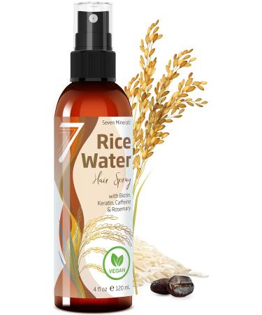 NEW Fermented Rice Water for Hair Growth - Infused with Rosemary  Biotin  Caffeine  Keratin - Vegan Non-Greasy Rice Water Spray - Naturally Thicker  Longer  Softer Hair for Men & Women (4 fl oz)