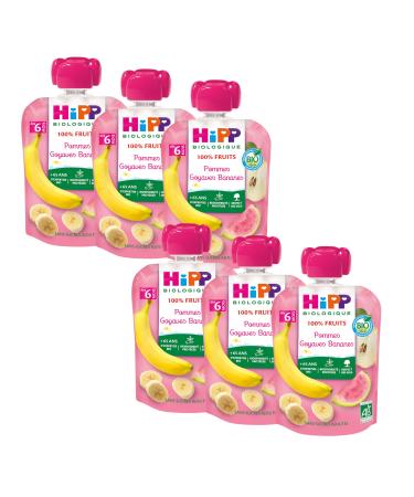 Hipp Organic Set of 6 Apple Gourds Guavas Bananas 90 g