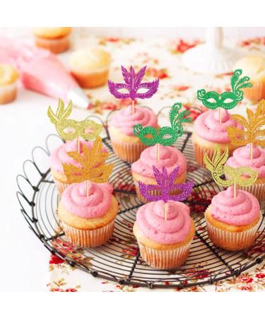Keaziu 24PCS Mardi Gras Cupcake Topper Masquerade Masks Bachelorette Mask Cupcake Toppers Masquerade Mardi Gras Baby Shower Birthday Party Decorations Supplies 1 Mask 1 - Buy Online on GoSupps.com