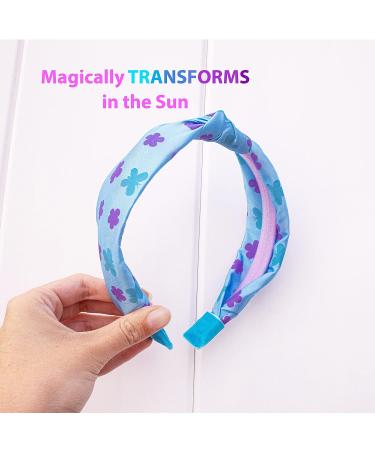 FROG SAC Color Changing Blue Knot Headband for Girls | Butterfly Headbands for Kids | Cute Satin Flower Hair Band | Daisy Headband Hair Accessory - Buy Online on GoSupps.com
