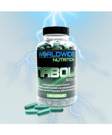 Worldwide Nutrition Anabolic Accelerator Supplement - Muscle Growth, Strength, Recovery, Power - Plant-Based, Workout Performance Enhancer - Cortisol Blocker, Metabolism Booster - 180 Capsules