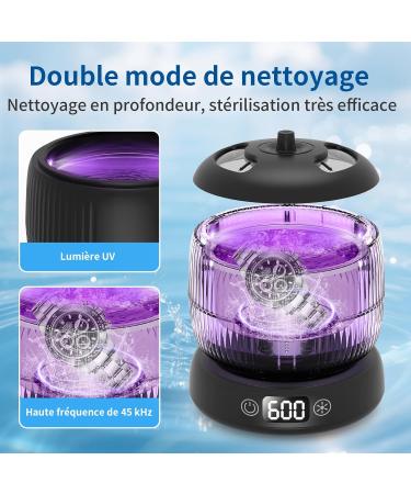 Nettoyeur Ultrasons 45kHz Low Noise Ultrasonic Cleaner Profondeur 360 190ml 25W 3 R glages de Temps Bac Ultrasons pour Proth ses Dentaires Appareils Contention Bijoux (noir) H14 Noir - Buy Online on GoSupps.com